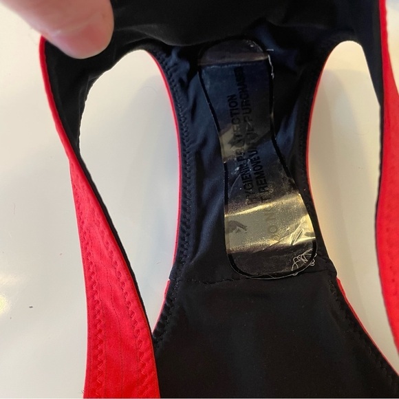 Rochelle Sara Swim Bikini Hibiscus Red Fabi Zip Top Mercer Low Rise Bottoms Sz 0 - Picture 11 of 15